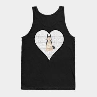 Siberian Husky Heart Jigsaw Pieces Design - Gift for Siberian Husky Lovers Tank Top